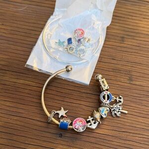 Silver Charm Bracelet with Colorful Accent Charms